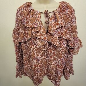 J. Crew Ruffled Peasant Blouse